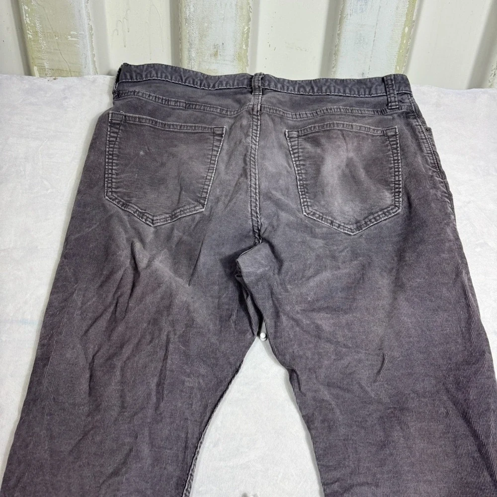 Banana Republic Mens Corduroy Pants Gray Slim‎ Fit Straight Leg Size 36x30